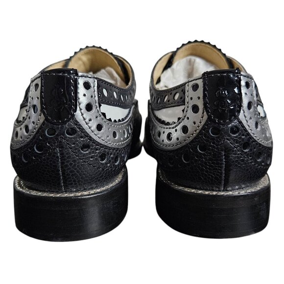 Office of Angela Scott Mr. Doubt Wingtip Brogue Silver Black Leather Oxford 36.5 - Picture 9 of 16